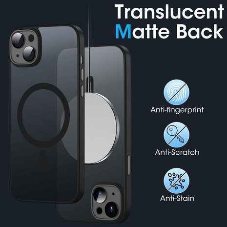 iPhone 15 - Zwart - Matte Armor - Geschikt voor MagSafe