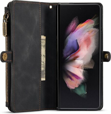 Samsung Z Fold 3 Charcoal Gray - Book Case met Rits