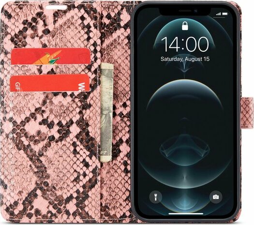 iPhone 11 Roze - Slangen Book Case