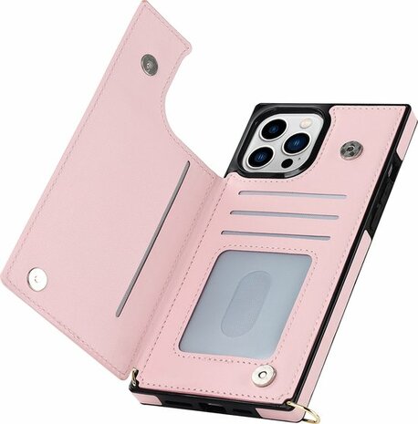 iPhone 14 Pro Roze - Back Cover met Koord