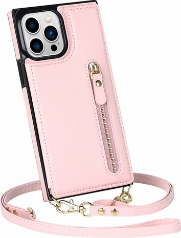 iPhone 14 Pro Roze - Back Cover met Koord