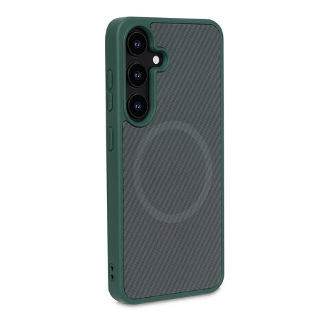 Samsung S25 - Groen - Carbon MagSafe Back Cover