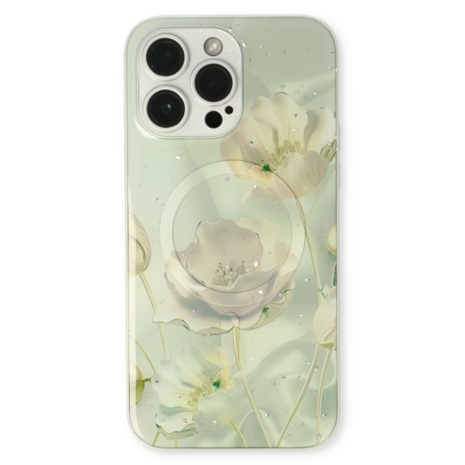 iPhone 14 Pro Groen - MagSafe TPU Marmer