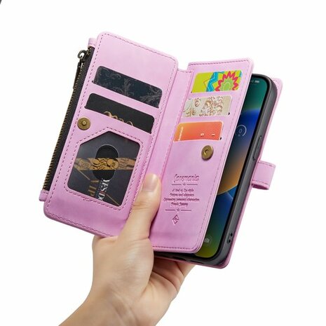 iPhone 14 Pastel Lila - Book Case met Rits