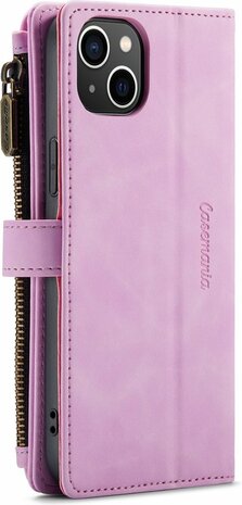 iPhone 14 Pastel Lila - Book Case met Rits
