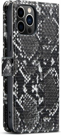 iPhone 13 Pro Max Zwart - Slangen Book Case