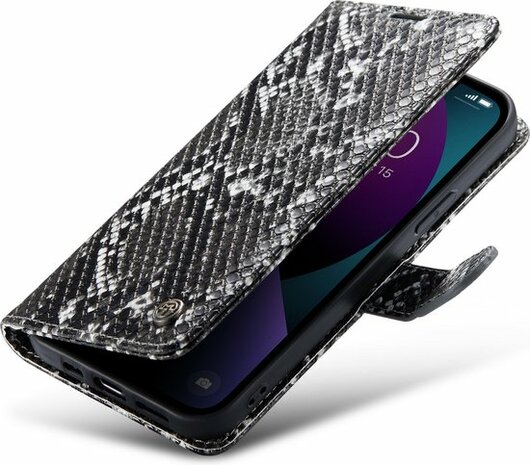 iPhone 13 Pro Max Zwart - Slangen Book Case