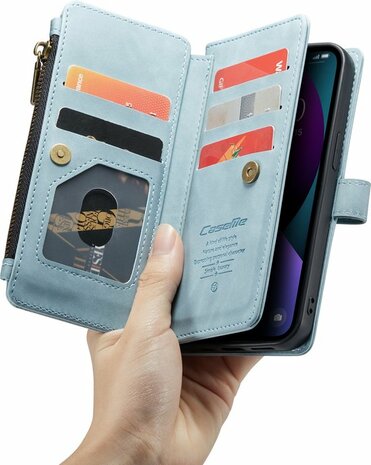 iPhone 13 Mini Aqua Blue - Book Case met Rits