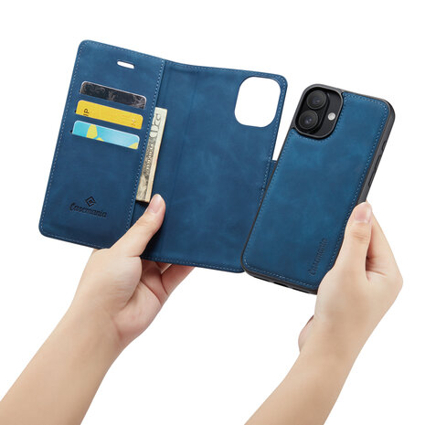 iPhone 16 Plus - Navy Blue - 2 in 1 Book Case