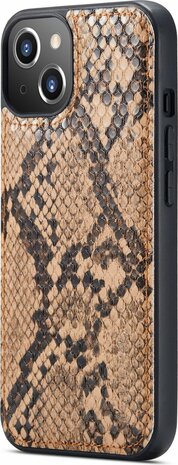 iPhone 13 Mini Beige - 2 in 1 Slangen Book Case