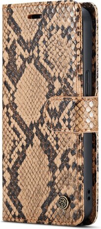 iPhone 13 Mini Beige - 2 in 1 Slangen Book Case