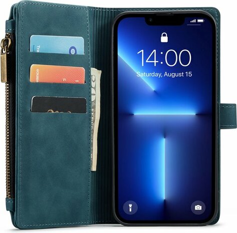 iPhone 13 Pro Emerald Green - Book Case met Rits