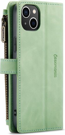 iPhone 14 Pistache Green - Book Case met Rits