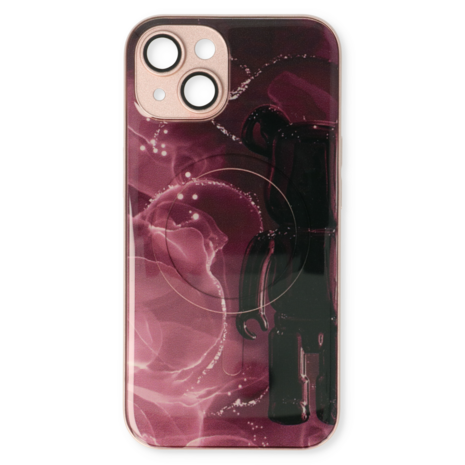 iPhone 14 Rood - MagSafe TPU Marmer