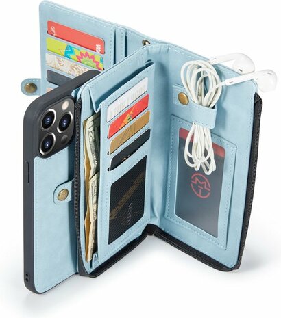 iPhone 13 Pro Aqua Blue - 2 in 1 Extra Vakken Book Case