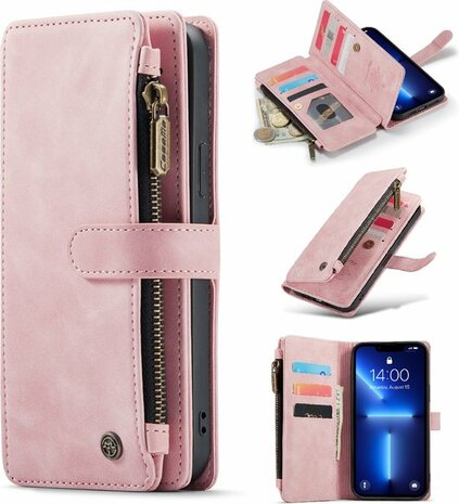 iPhone 13 Mini Pale Pink - Book Case met Rits