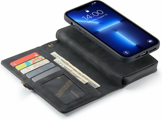 iPhone 13 Pro Charcoal Gray - 2 in 1 Extra Vakken Book Case
