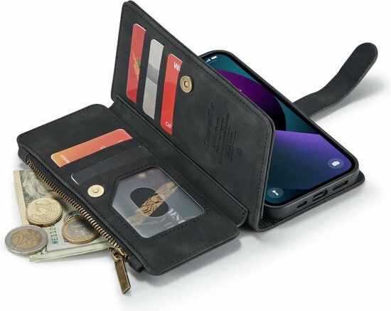 iPhone 13 Mini Charcoal Gray - Book Case met Rits