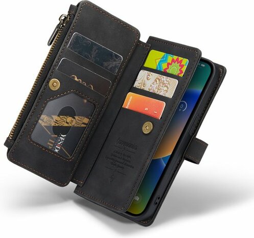 iPhone 14 Charcoal Gray - Book Case met Rits