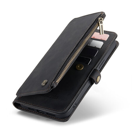 iPhone 15 Charcoal Gray - MagSafe Book Case met Rits