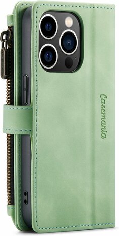 iPhone 14 Pro Pistache Green - Book Case met Rits