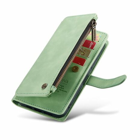 iPhone 14 Pro Pistache Green - Book Case met Rits