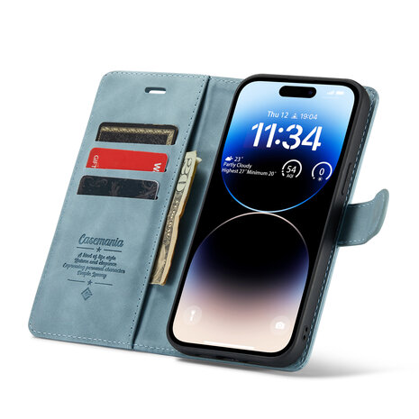 iPhone 13 Pro Aqua Blue - 2 in 1 Book Case