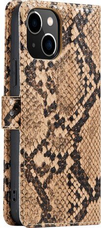 iPhone 13 Mini Beige - Slangen Book Case