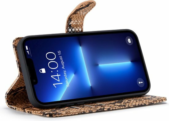 iPhone 13 Pro Beige - 2 in 1 Slangen Book Case