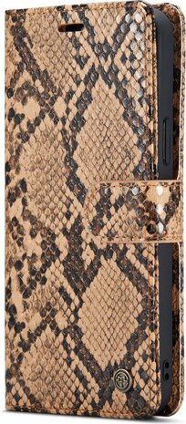 iPhone 13 Pro Beige - 2 in 1 Slangen Book Case