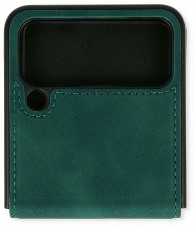 Samsung Z Flip 4 Emerald Green - Kunstlederen Back Cover