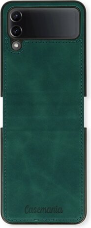 Samsung Z Flip 4 Emerald Green - Kunstlederen Back Cover