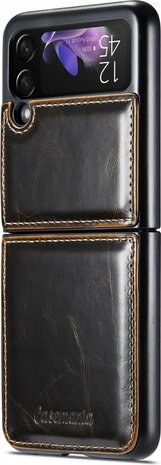 Samsung Z Flip 3 Cognac Brown - Kunstlederen Back Cover