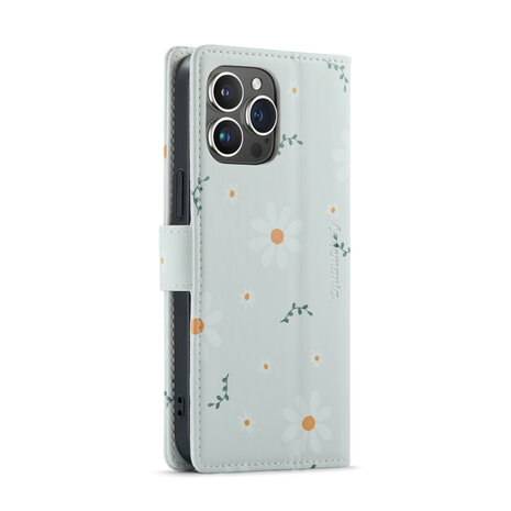 iPhone 14 Pro met Madeliefje Print - Book Case