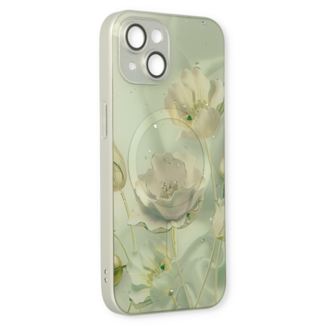 iPhone 14 Groen - MagSafe TPU Marmer