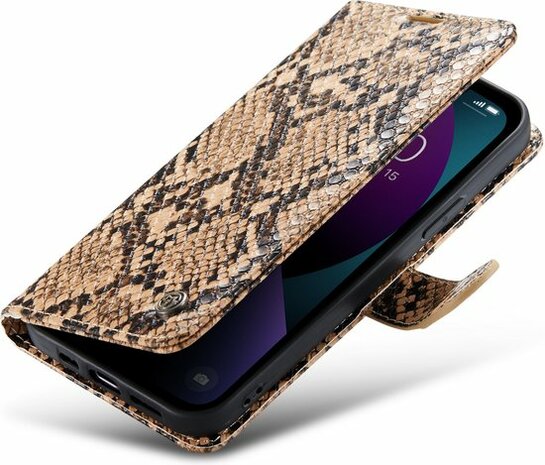 iPhone 13 Pro Beige - Slangen Book Case