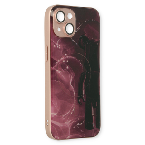 iPhone 13 Rood - MagSafe TPU Marmer