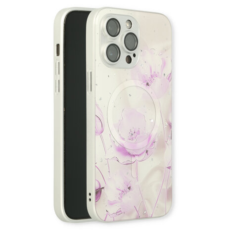 iPhone 14 Pro Paars - MagSafe TPU Marmer