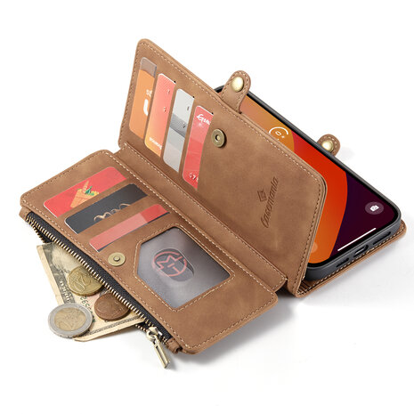 iPhone 15 Sienna Brown- MagSafe Book Case met Rits