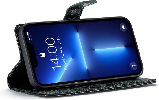 iPhone 13 Pro Max Groen - 2 in 1 Slangen Book Case