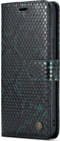 iPhone 13 Pro Max Groen - 2 in 1 Slangen Book Case