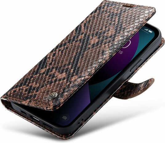 iPhone 13 Pro Bruin - Slangen Book Case