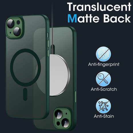 iPhone 15 - Groen - Matte Armor - Geschikt voor MagSafe