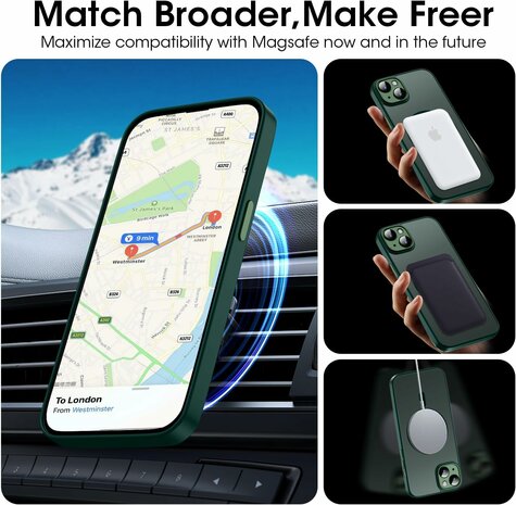iPhone 15 - Groen - Matte Armor - Geschikt voor MagSafe