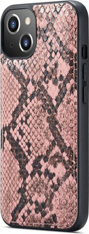 iPhone 13 Roze - 2 in 1 Slangen Book Case