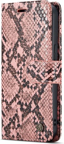 iPhone 13 Roze - 2 in 1 Slangen Book Case