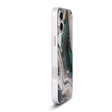 iPhone 16 Plus - Groen - Camera Marmer MagSafe Back Cover