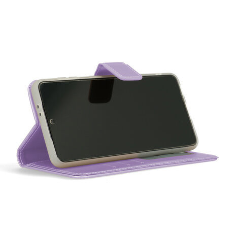 iPhone 15 - Book Case &amp; Privacy Glas - Paars