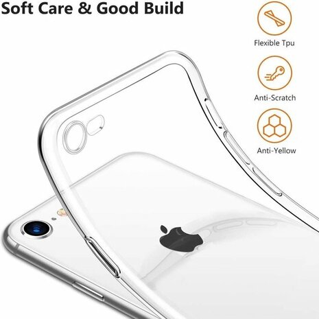 iPhone SE 2022-2020 - Back Cover &amp; 2x Glas - Transparant