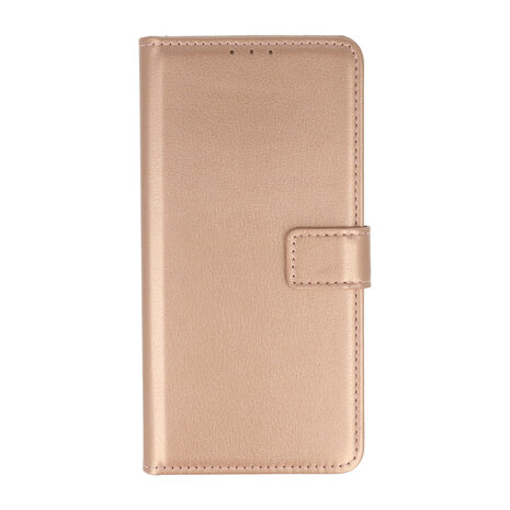 Moto G9 Plus - Book Case &amp; Glas - Rosegoud